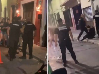 Joven queda inconsciente por golpiza de guardias de un bar en León (Videos)