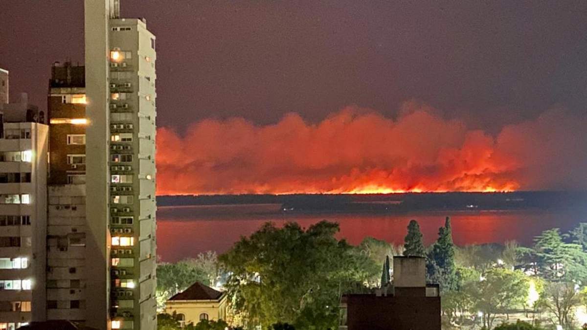Incendio en las islas del Paraná. Fuente: (Twitter)