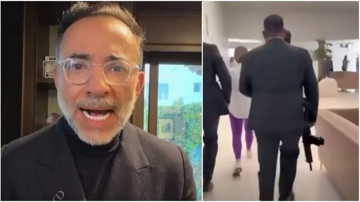 El alcalde de Metepec, Fernando Flores, y el momento en que elementos armados irrumpen en club deportico de la entidad
