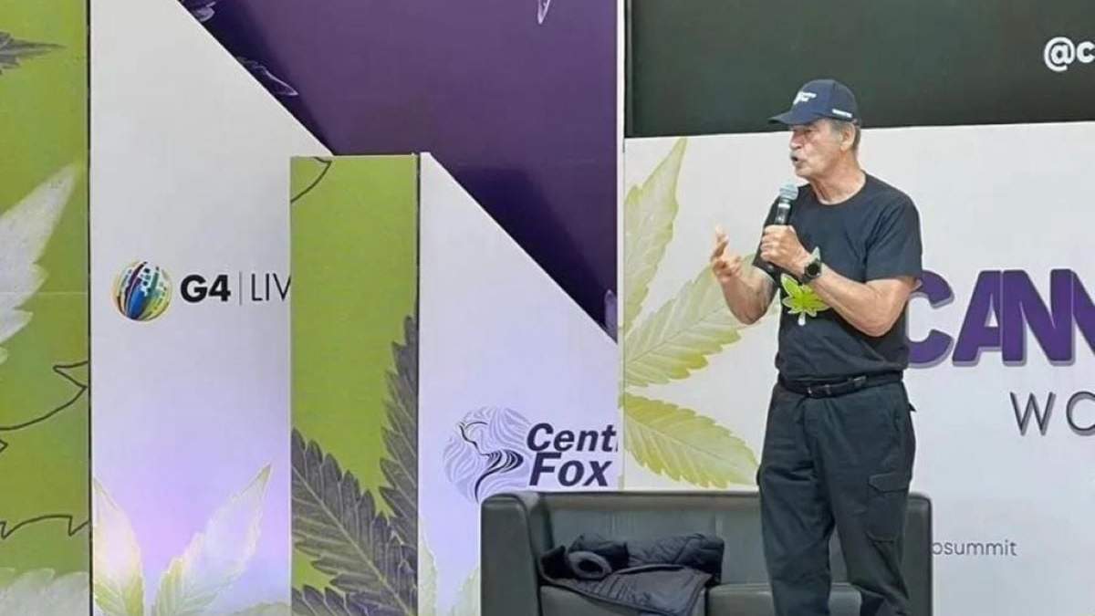 Vicente Fox en octubre de 2022 en un evento para promover la legalización de la mariguana