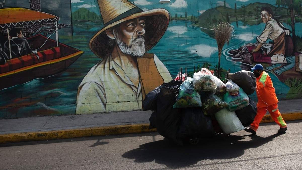 Un trabajador de limpia en la CDMX