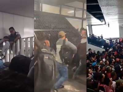 “Portazo” en la estación Pantitlán del Metro por saturación; sacan a persona en camilla (Videos)