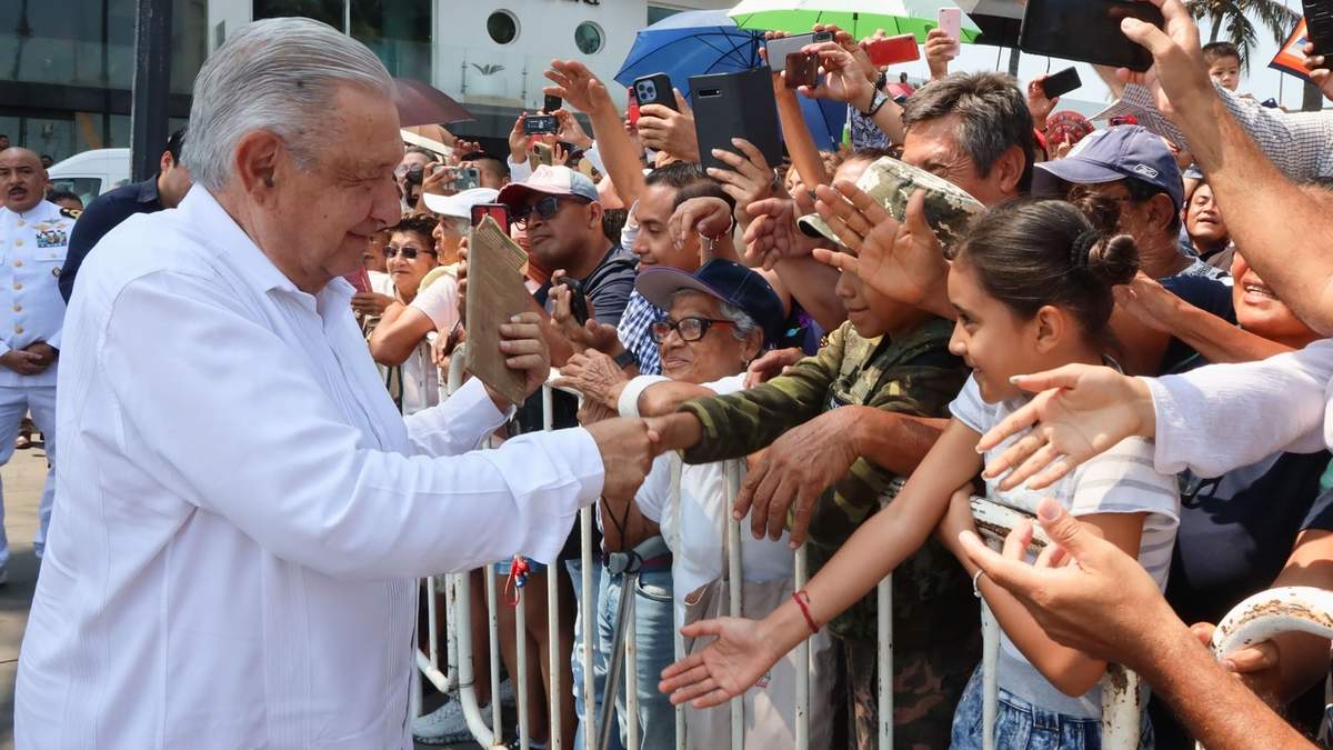 El presidente López Obrador en Veracruz el pasado viernes