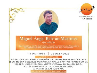Asesinan en Durango al periodista Miguel Ángel Beltrán Martínez