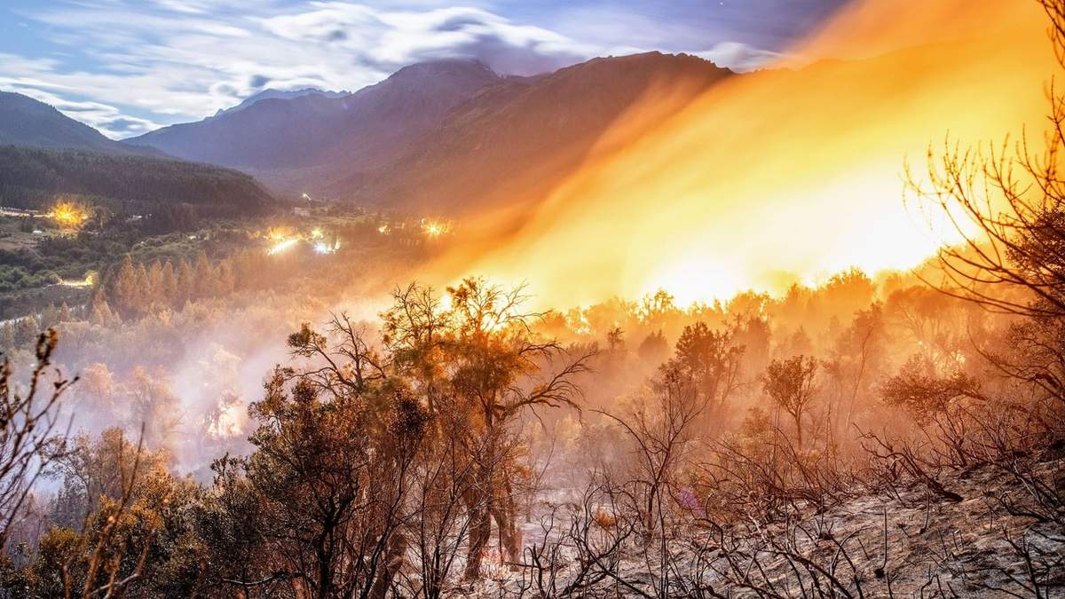 Incendio en El Bolsón. Fuente: (Twitter)