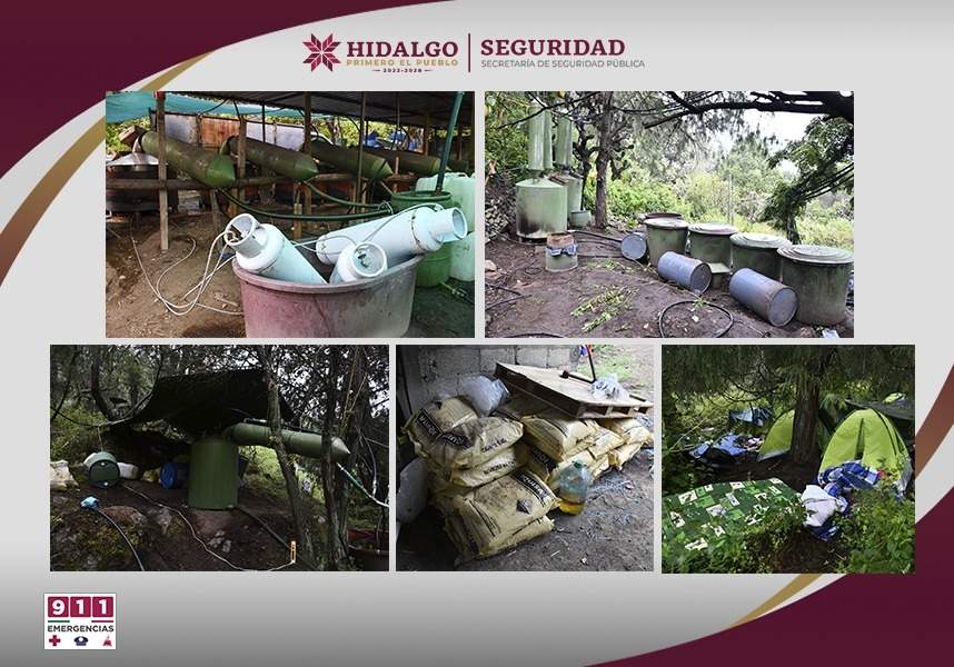 Narcolaboratorio asegurado en la región del Valle de Tulancingo, Hidalgo