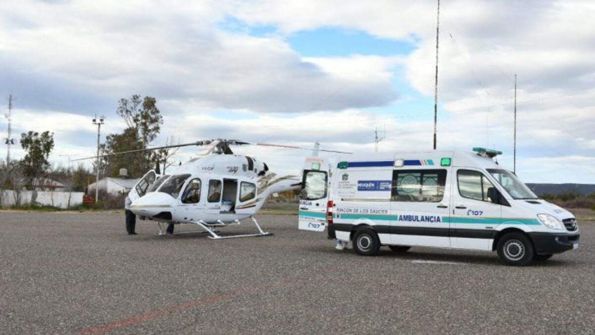 Vuelo sanitario en Neuquén. Fuente: (Twitter)