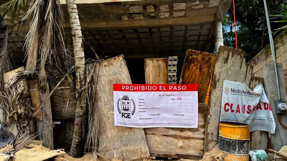 El sello de clausura de la Fiscalía de Quintana Roo