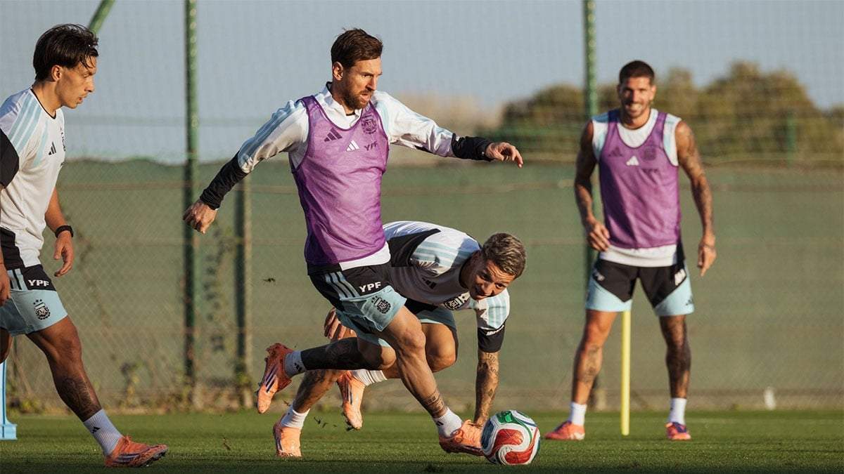 Leo Messi en acción. La Argentina juega el viernes