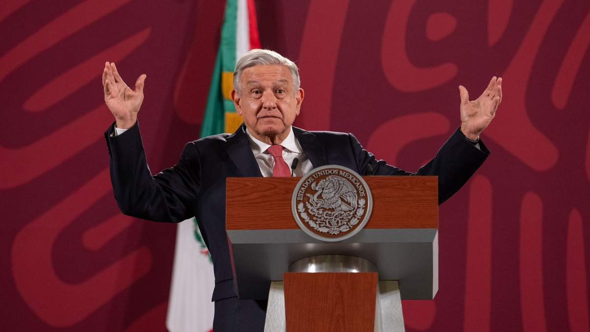 El presidente durante la conferencia de prensa en Palacio Nacional