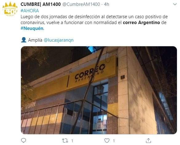 Tuit sobre el Correo