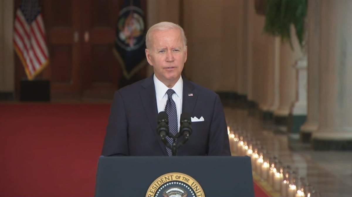 Joe Biden durante su mensaje a la nación