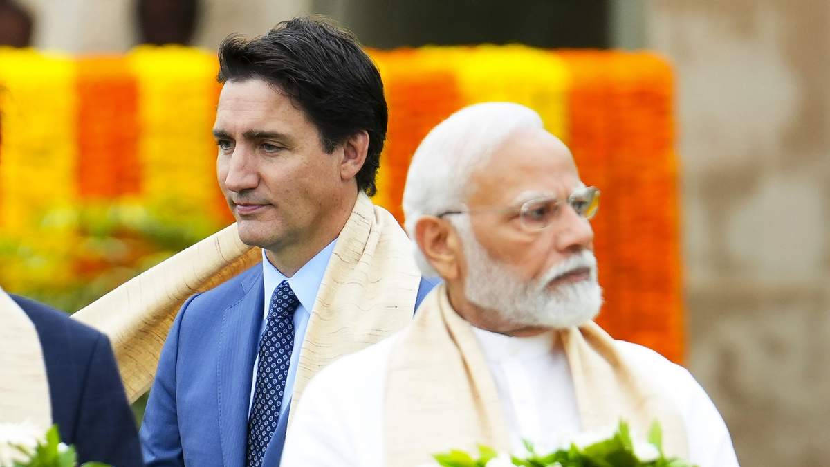El primer ministro canadiense Justin Trudeau junto a su homólogo de la India, Narendra Modi, durante una ceremonia en el marco de la cumbre del G20 el 10 de septiembre de 2023