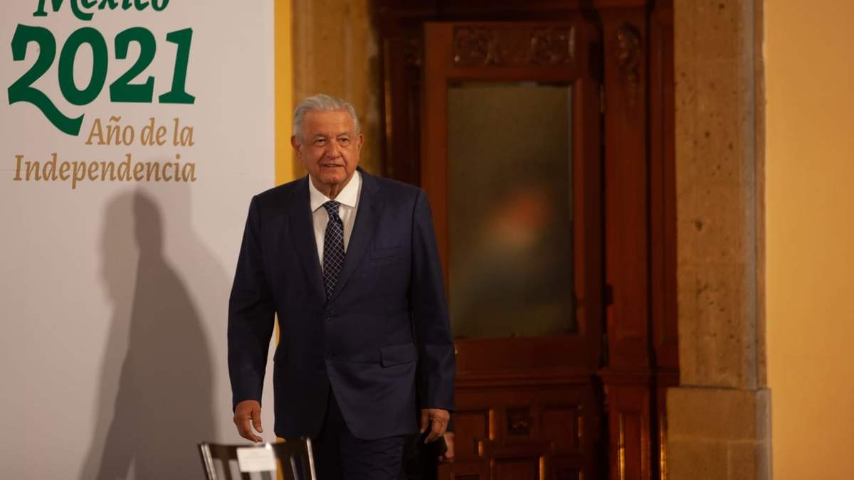 El presidente en Palacio Nacional este lunes