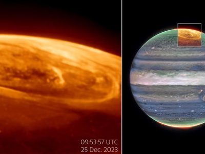 Telescopio Webb capta las brillantes auroras de Júpiter
