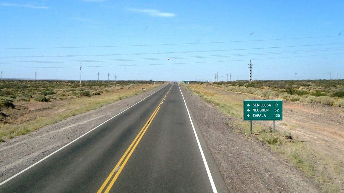 Ruta 22 cerca de Senillosa. Fuente: (Twitter)
