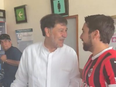 Tras provocación del hijo de Felipe Calderón, Fernández Noroña lo encara: "No tienes con qué"