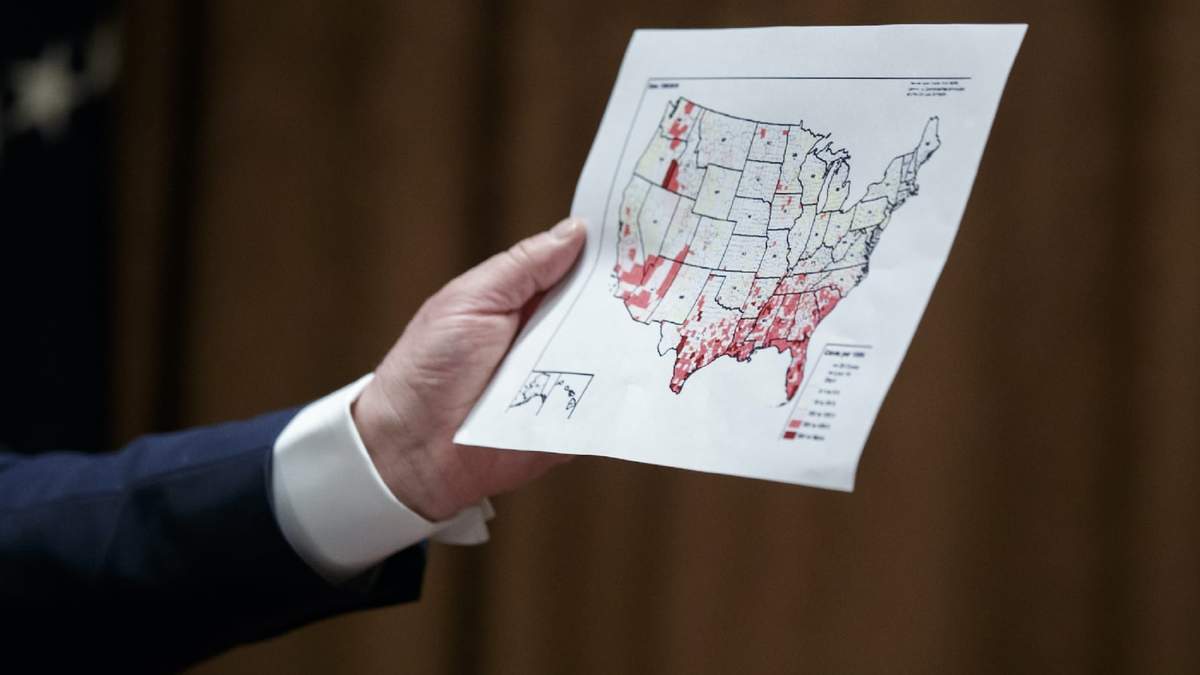 El mapa de Estados Unidos con los focos de contagio. Fuente: (Twitter)