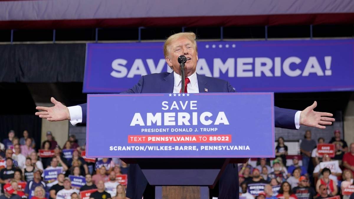 El expresidente Donald Trump en Filadelfia