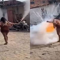 Mujer resulta herida por explosión de pirotecnia en su cara durante festejo religioso