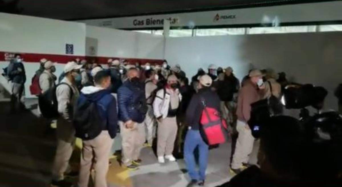 La protesta en las instalaciones de Gas Bienestar