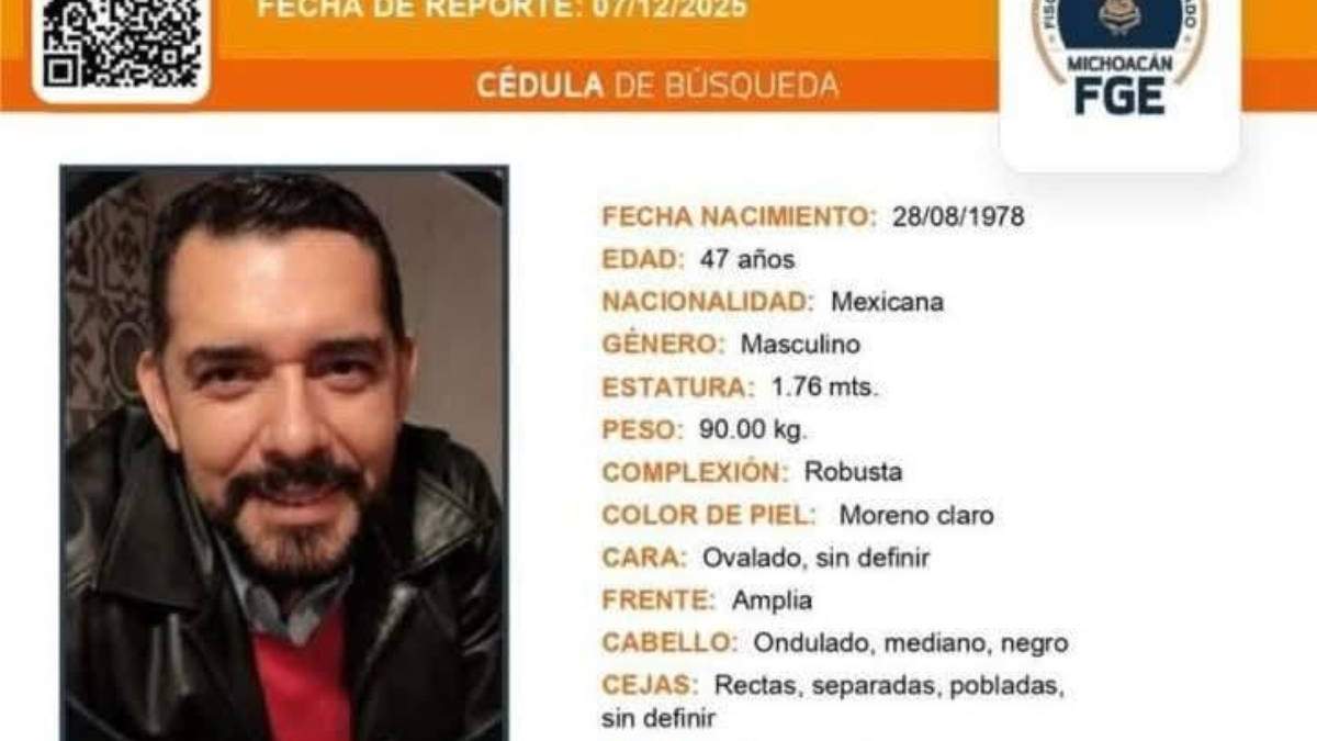 Ficha de búsqueda de Agustín Solorio Martínez, delegado distrital del PT reportado como desaparecido