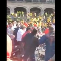 Zafarrancho entre militantes del PRI y PRD previo al cierre de campaña de Alejandra del Moral