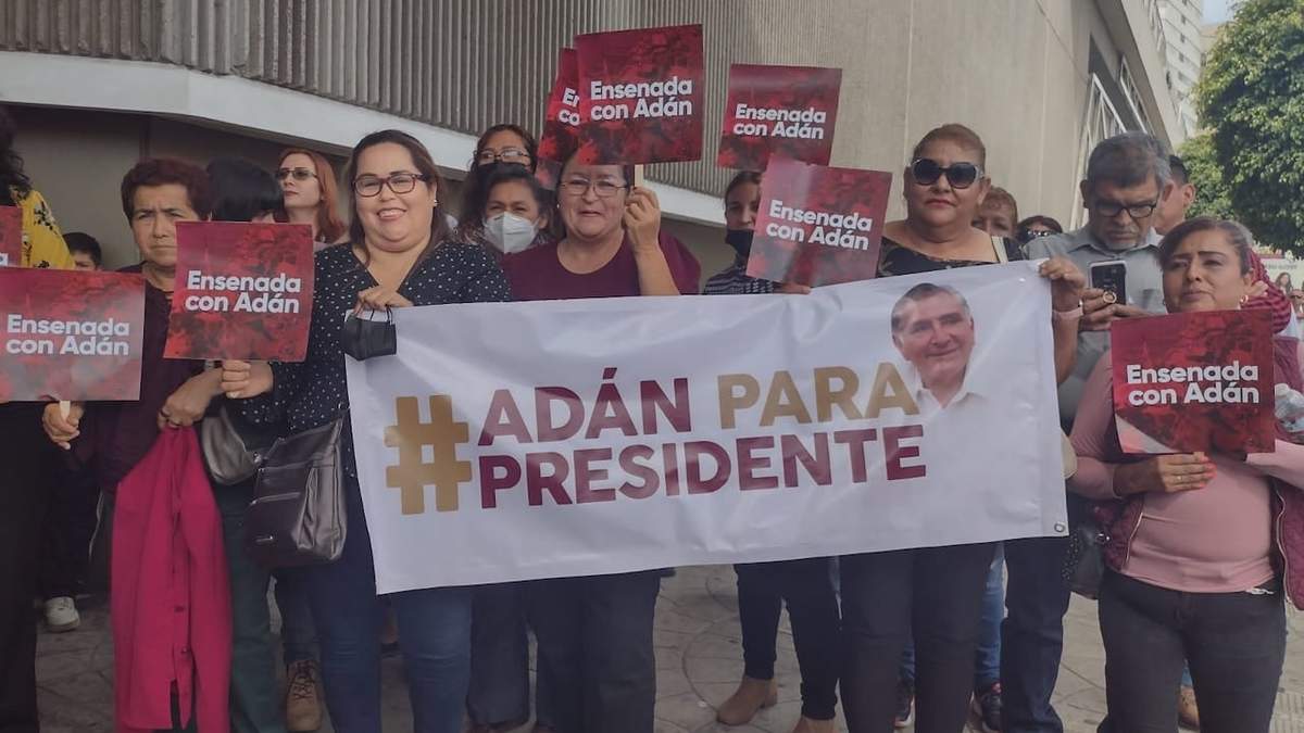 Manifestación de apoyo al secretario de Gobernación, este miércoles