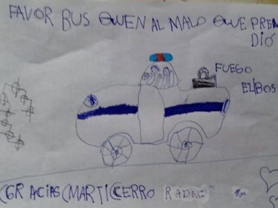 Un pequeño gran gesto: una niña emocionó a Lago Puelo con su dibujo