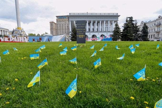 La plaza de la Independencia en Kiev, Ucrania