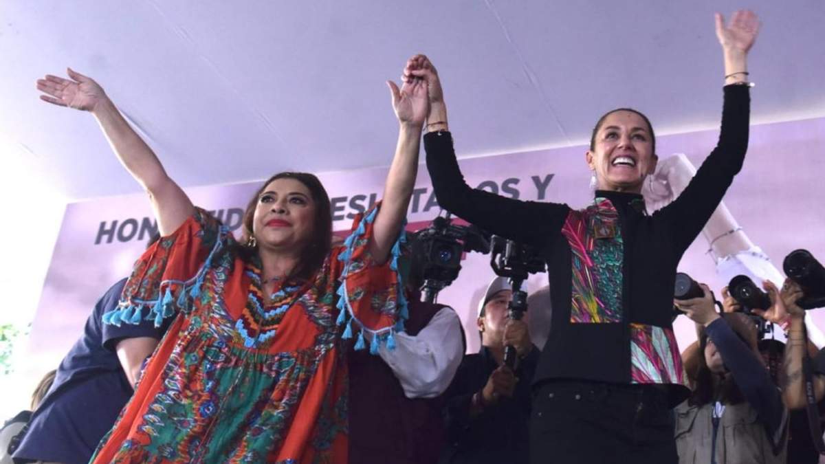 Clara Brugada y Claudia Sheinbaum en la alcaldía Tlalpan
