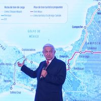 AMLO supervisó las obras del Tren Interoceánico del Itsmo de Tehuantepec