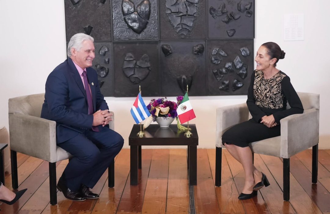 Díaz Canel y Sheinbaum. Ayuda humanitaria Foto Facebook Embajada de Cuba en México