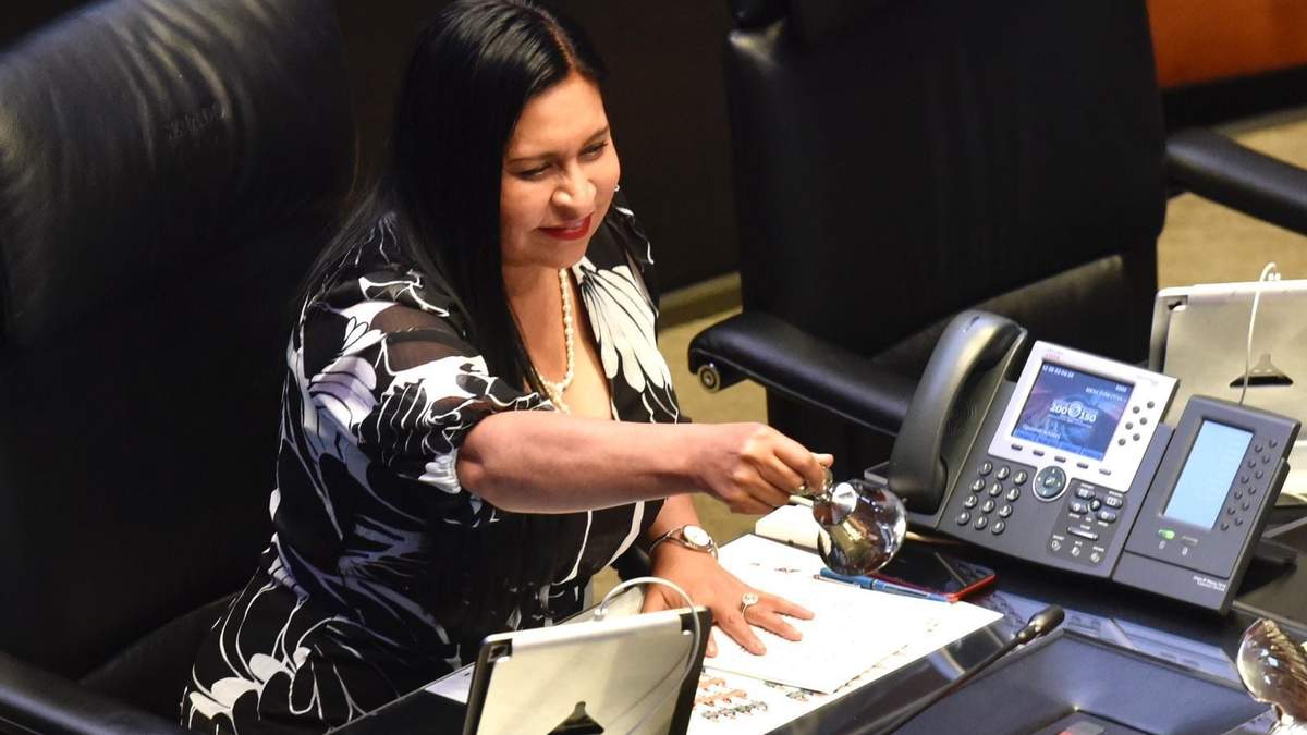 Ana Lilia Rivera, presidenta del Senado, durante la sesión del martes