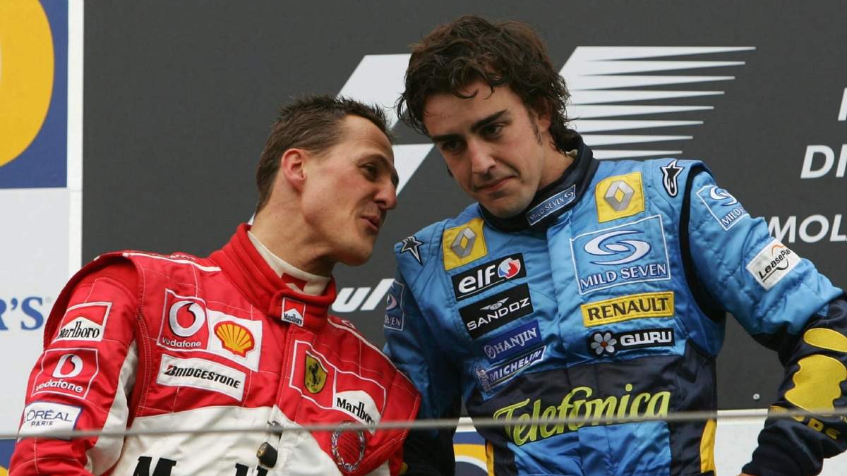 Michael Schumacher y Fernando Alonso. Fuente: (Getty)