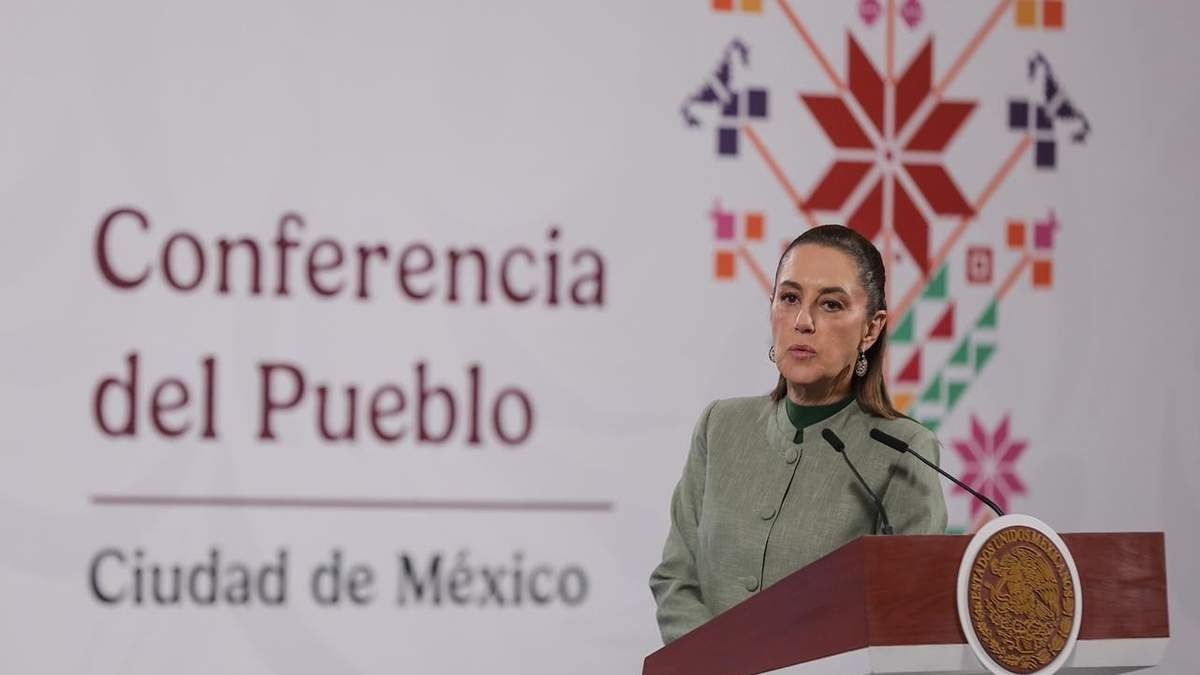 La presidenta Claudia Sheinbaum en la conferencia matutina de Palacio Nacional, el martes 28 de octubre de 2025