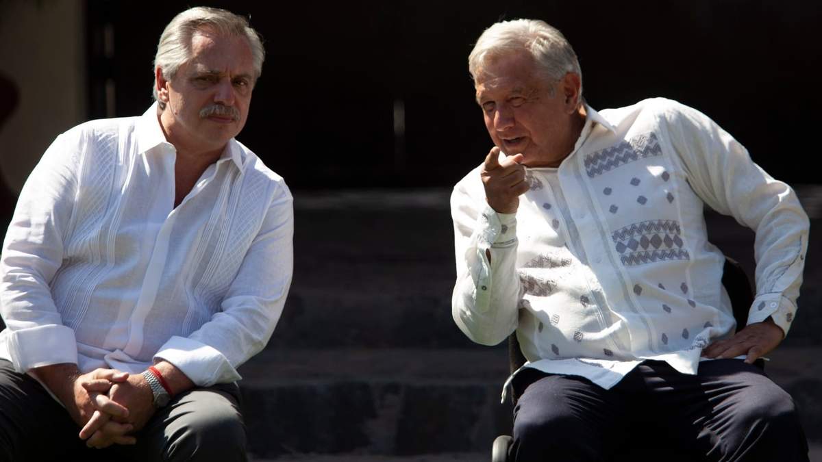 Alberto Fernández y Andrés Manuel López Obrador, durante la visita del primero a México