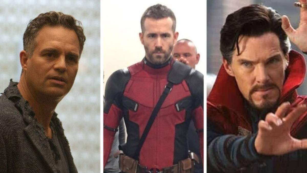 Mark Ruffalo, Ryan Reynolds y Benedict Cumberbatch en sus caracterizaciones como superhéroes