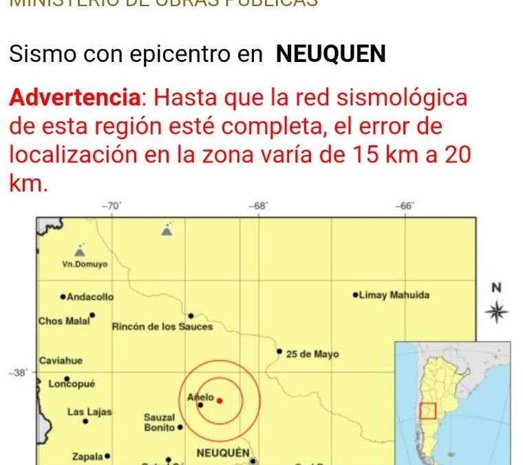 Sismo en Añelo