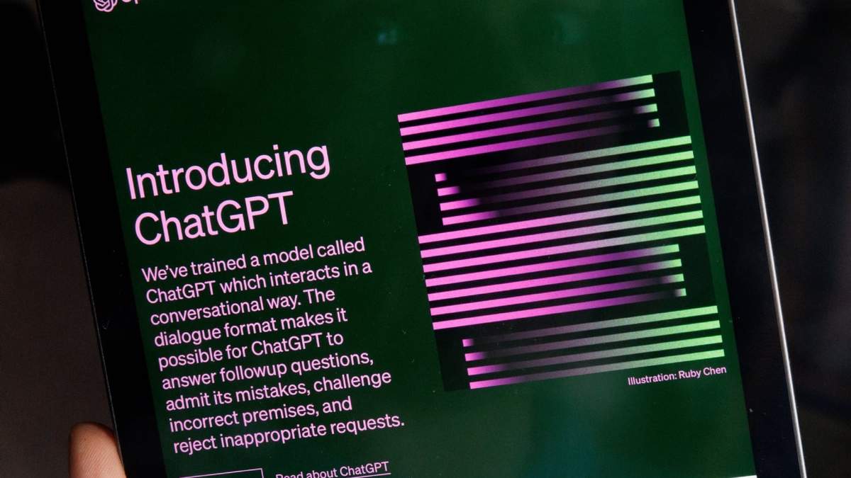 La página web de ChatGPt en una tablet