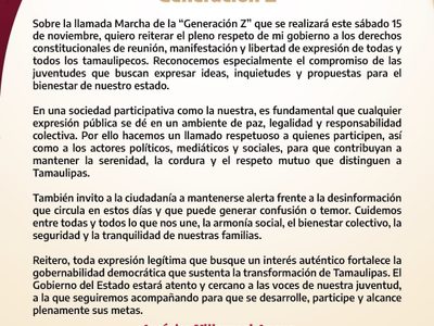 El Gobernador de Tamaulipas, Dr. Américo Villarreal Ayana: