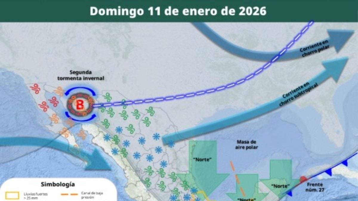 Mapa del clima para el domingo