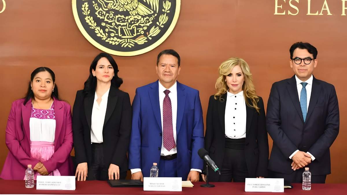 Los integrantes del OAJ: Catalina Ramírez Hernández, Surit Berenice Romero Domínguez, Néstor Vargas Solano, Lorena Josefina Pérez Romo y José Alberto Gallegos Ramírez