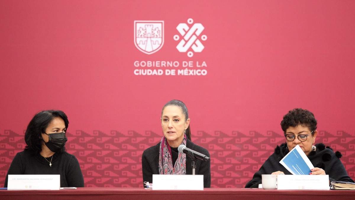 La jefa de gobierno junto a la alcaldesa Margarita Saldaña y la fiscal general de Justicia, Ernestina Godoy