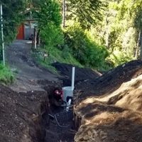 Gran avance en la obra de saneamiento que se realiza actualmente en Villa La Angostura