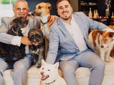 Cinco perros fueron testigos de un casamiento en San Rafael