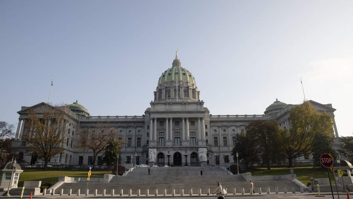 Vista del Capitolio de Pensilvania, en Harrisburg, el 19 de noviembre de 2019
