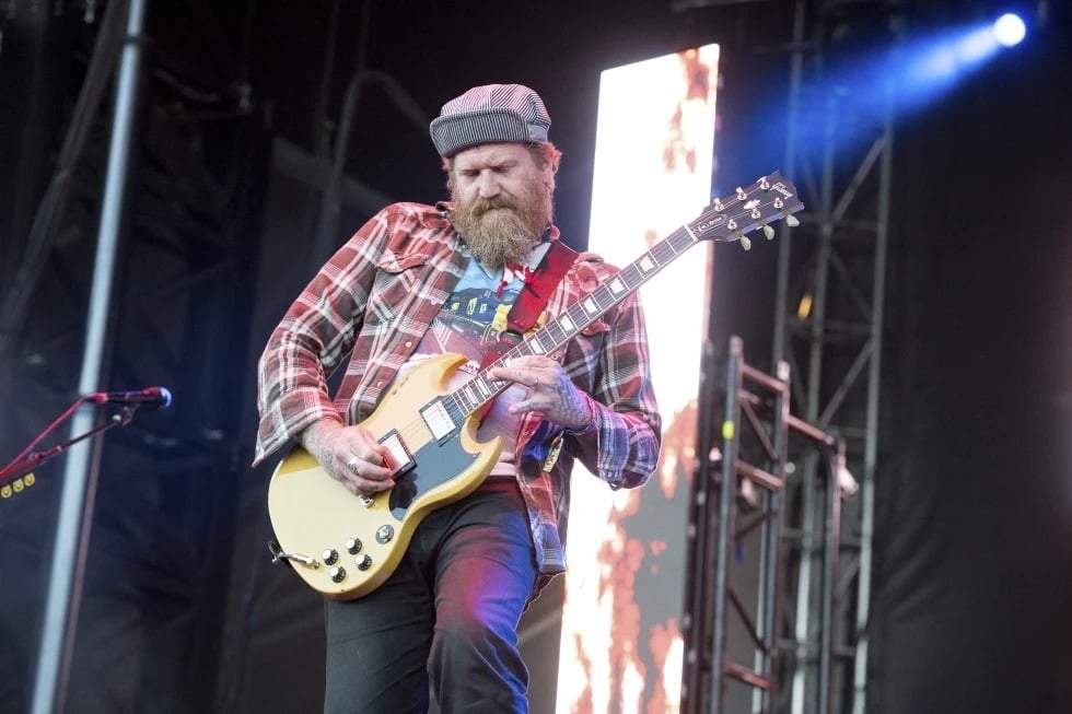 Brent Hinds de Mastodon se presenta en el festival de música Louder Than Life en Champions Park el sábado 30 de septiembre de 2017 en Louisville, Kentucky.