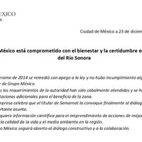Grupo México niega incumplimiento en el caso del Río Sonora