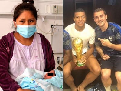 Griezmann Mbappé, así nombró una pareja a su bebé y las redes estallaron
